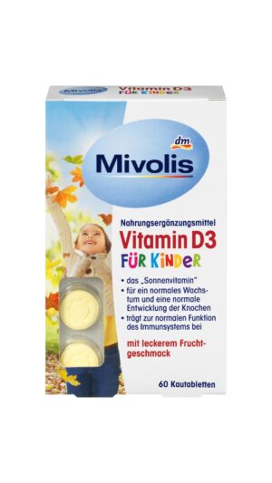 Vitamine D3 pour enfants, comprimés à croquer 60 pièces, 51 g